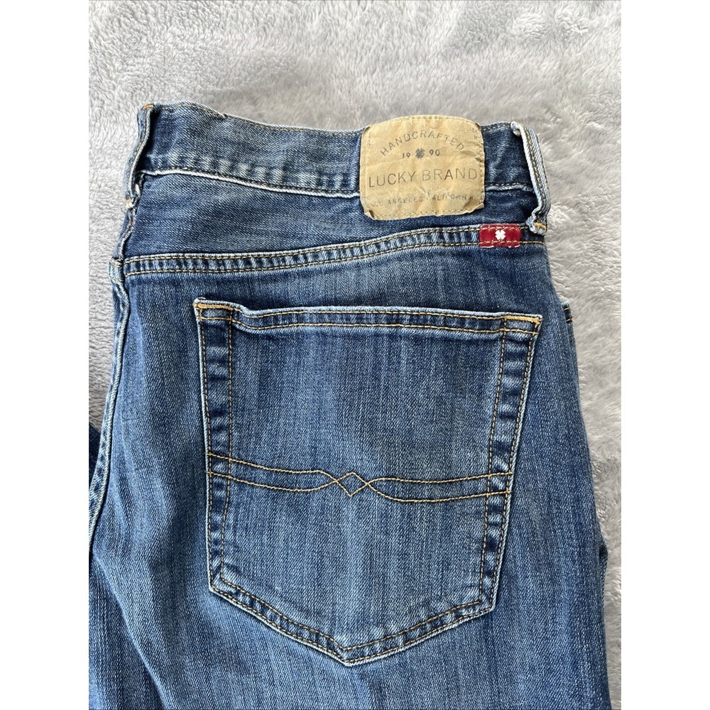 Lucky Brand 429 Classic Straight Jeans Men's 36x31 (Tag: 36x32) Blue Dark Wash - Picture 2 of 13